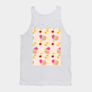 Cakes and cherries, sweets and fruits, food Tank Top